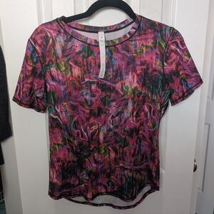 LULULEMON Hight Neck Run And Train Multicolor Size 6 Hemmed Shirt